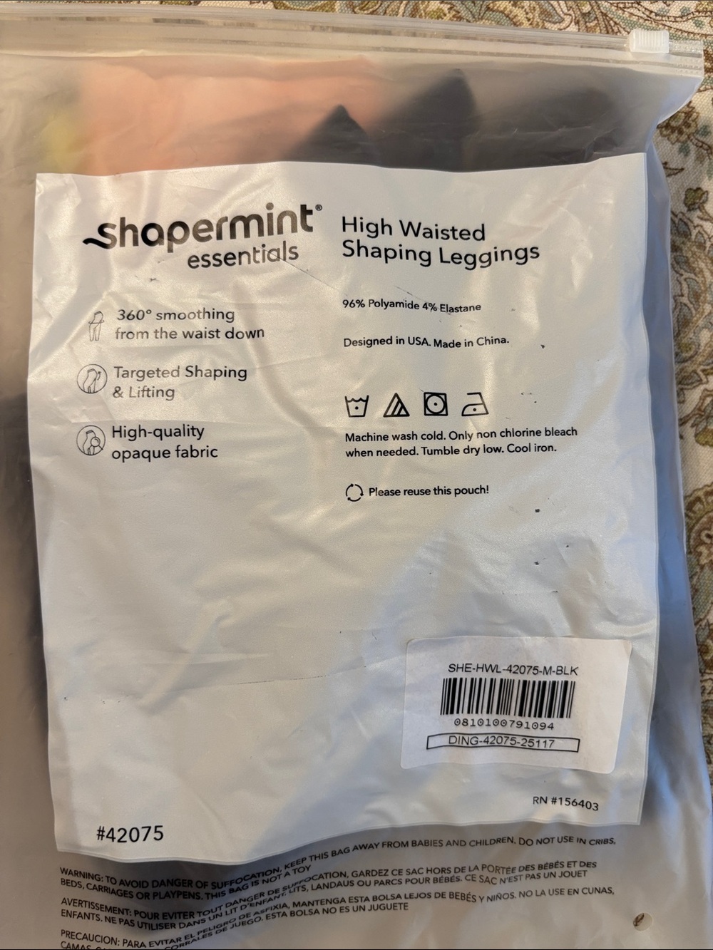 Shapermint Black High-Waisted Shaping Leggings